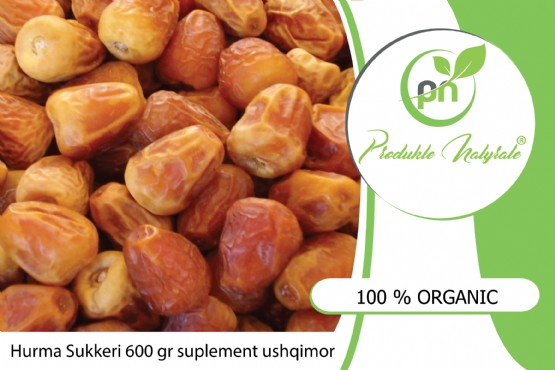 Hurma Sukkeri 600 Gr Suplement Ushqimor, Hurma Arabie, Hurma Nga Arabia Saudite, Hurma Dietetike Hurma Arabie Per Bebe,  Hurma Arabie Gjate Shtatzanise, Hurma Arabie Per Dobesim, Hurma Fare Zeze, Hurma per agjerim Nga Produkte Natyrale