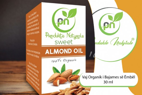 Vaj Organik I Bajames Se Embel 30 Ml, Vaj Bimor Per Majasell, Vaj Bajame Esencial, Vaj Bajame Per Strijat, Vaj Bajame Per Anemi,  Vaj Bajame Per Fytyren, Vaj Bajame Per Floket, Vaj Bajame Per Trupin, Vaj Bajame Per Bebe Nga Produkte Natyrale